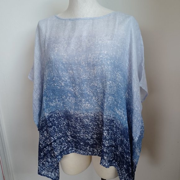 J Jill Pure Jill Ombre Linen Airy-Weave Poncho Size M/L NEW - Picture 4 of 14